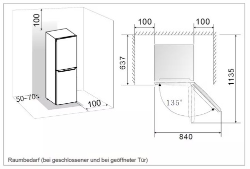 Hanseatic 175 L, HKGK14349CBI, Combină frigorifică No Frost, Clasa C, import Germania 🇩🇪