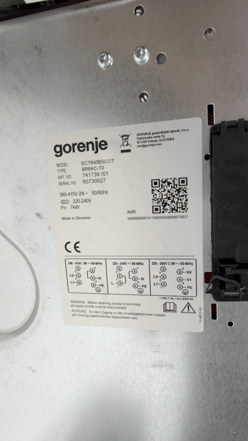 Gorenje 4 zone, ECT643BSGOT, Plită vitroceramică HiLight, 7 kW, Touch Control, import Germania 🇩🇪