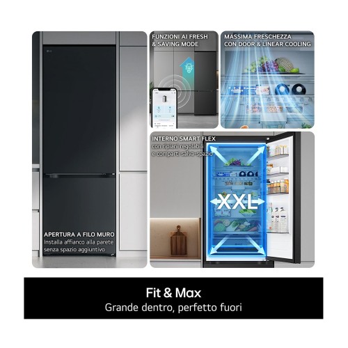 LG 375L, GBBS525CPY – Metal Fresh, AI Inverter, consum redus și spațiu XXL, import Germania 🇩🇪
