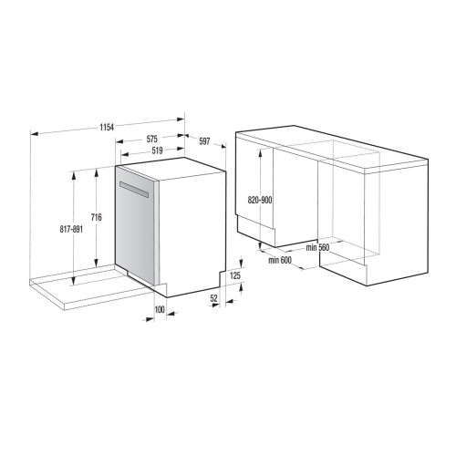 Gorenje 16 seturi, GU673B65X, Mașină de spălat vase Clasa B, TotalDry, WiFi, import Germania 🇩🇪