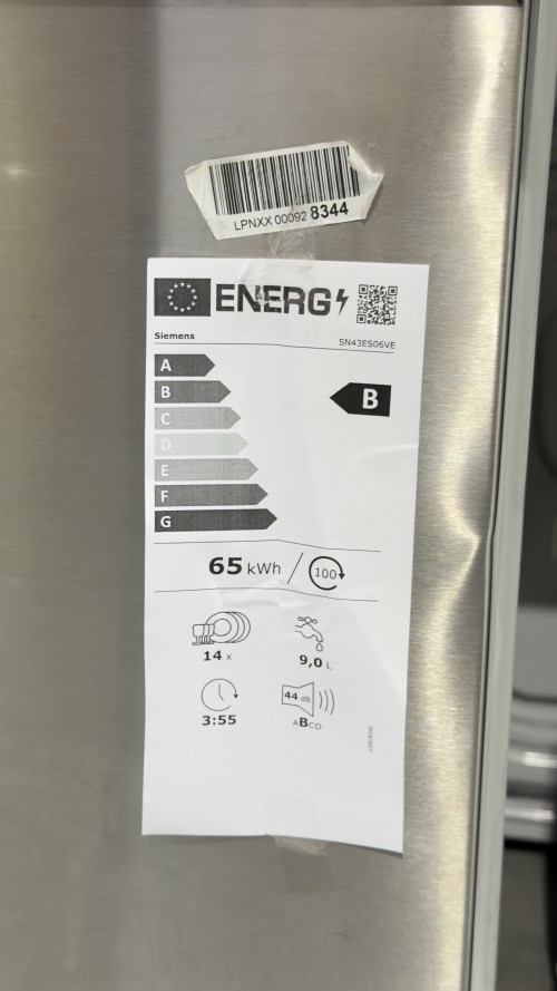 Siemens 14 seturi, SN43ES06VE – Mașină de spălat vase Clasa B, inox, autoOpen Dry import Germania 🇩🇪