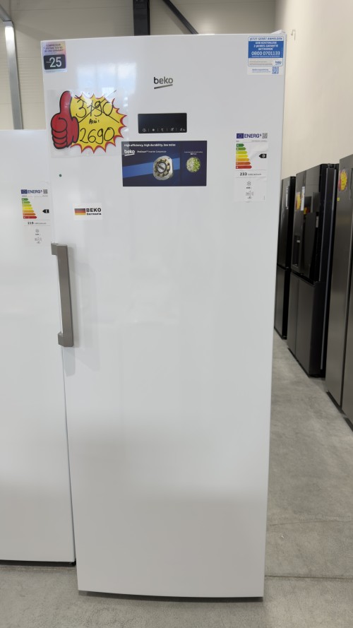 Beko 404 L, RFNE448E45W, Congelator vertical No Frost, import Germania 🇩🇪