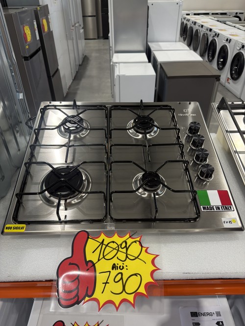 Electrolux 60cm, EGS64041X – Plită pe gaz 4 arzătoare, 8 kW, inox, import Suedia 🇸🇪
