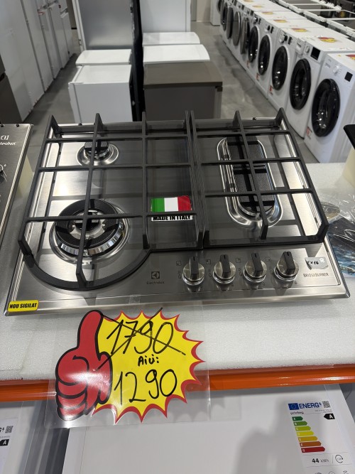 Electrolux 60cm, EGH6349BOX – Plită pe gaz Bridge Burner, 8,7 kW, grătare fontă, import Germania 🇩🇪
