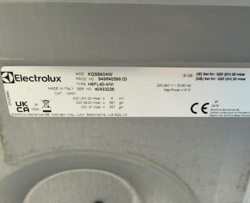 Electrolux 60 cm, KGS6404W – Plită pe gaz ,4 arzătoare, Multi Crown, albă, import Suedia 🇸🇪