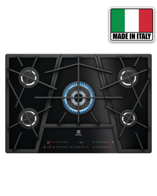 Electrolux 88 cm, KGV9539IK – Plită pe gaz, 5 arzătoare, Wok Multi Crown, Touch Control, Hob2Hood, import Suedia 🇸🇪