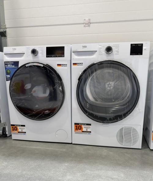 Beko 8 kg BM3WFU4841A + BM3T38230FH – Set mașină de spălat și uscător, Clasa A + D, SteamTherapy, ProSmart Inverter, import Germania 🇩🇪