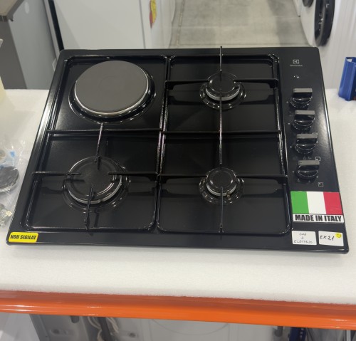 Electrolux 60cm, LGM62821OB – Plită mixtă 60 cm, 3 arzătoare gaz + 1 plită electrică, Made in Italy 🇮🇹 import Franța 🇫🇷