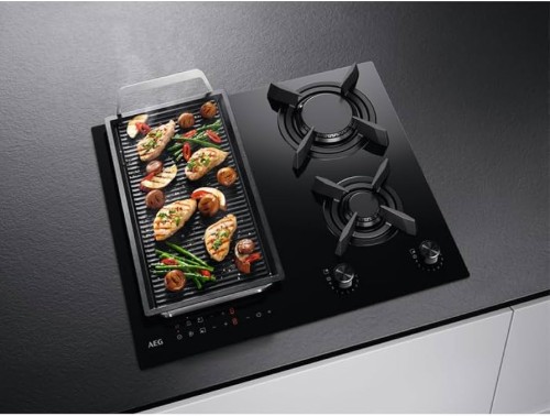 AEG 60 cm, CN071436DH – Plită mixtă 2 zone inducție + 2 arzătoare gaz Vertical Flame, StepPower, Bridge, import Franța 🇫🇷