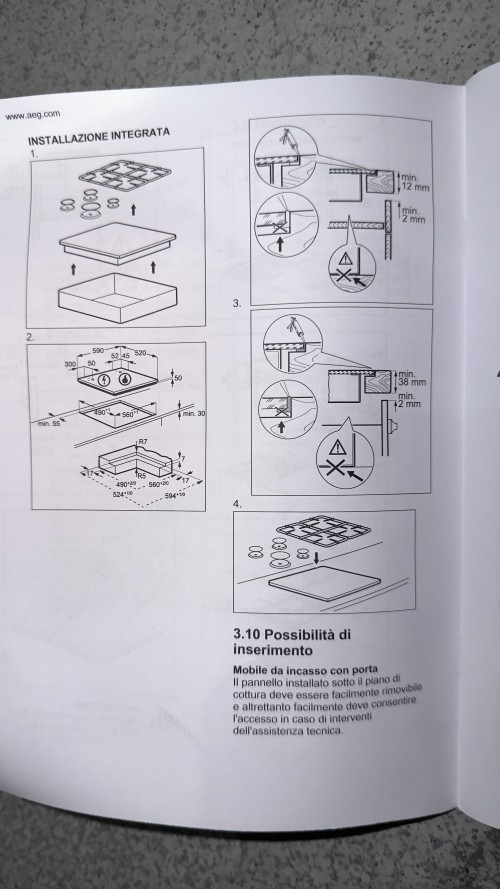 AEG 60 cm, CN071436DH – Plită mixtă 2 zone inducție + 2 arzătoare gaz Vertical Flame, StepPower, Bridge, import Franța 🇫🇷