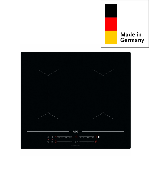 AEG 60cm, IKS64453IB – Plită cu inducție 4 zone, MultipleBridge, Hob²Hood®, PowerBoost, fabricată în Franța 🇫🇷
