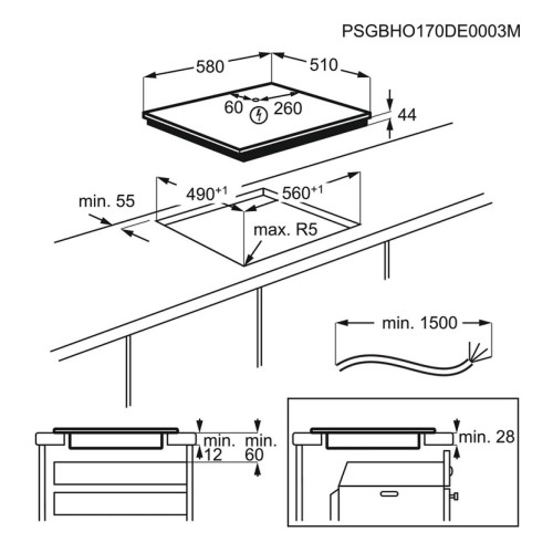 AEG 60cm, IKS64453IB – Plită cu inducție 4 zone, MultipleBridge, Hob²Hood®, PowerBoost, fabricată în Franța 🇫🇷