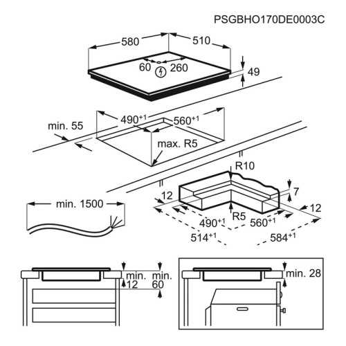 AEG 60cm, IKS64453IB – Plită cu inducție 4 zone, MultipleBridge, Hob²Hood®, PowerBoost, fabricată în Franța 🇫🇷
