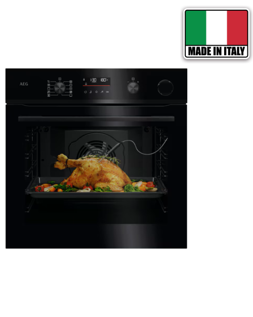 AEG 72 L, NBR6P511SB – Cuptor încorporabil Clasa A++, SteamCrisp, Piroliză, Wi-Fi, SenseCook, import Franța 🇫🇷