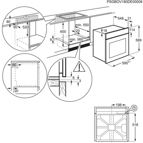 Electrolux 72 L, EOC3S40X – Cuptor încorporabil Clasa A, SteamCrisp, AquaClean, import Franța 🇫🇷