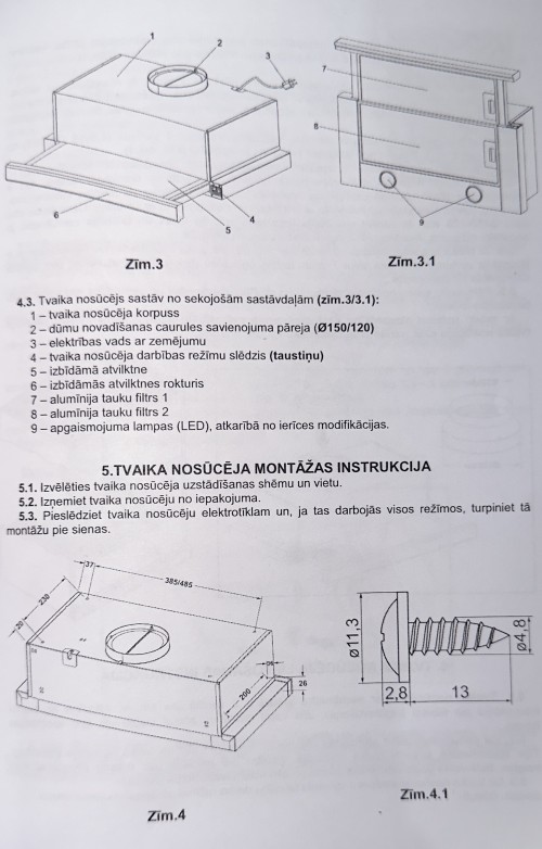 ELEYUS 60cm, CCN L 14 150 60 – Hotă telescopică încorporabilă 60 cm, 372 m³/h, inox, Clasa D, import Suedia 🇸🇪