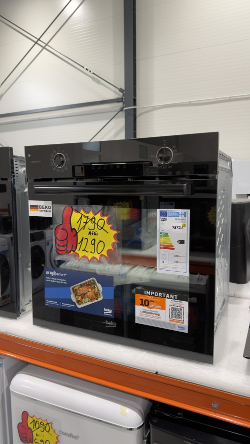 Beko 72 L, BBIS17300BCS – Cuptor electric încorporabil Clasa A, SteamAdd, AeroPerfect, 12 funcții, șină telescopică, import Germania 🇩🇪