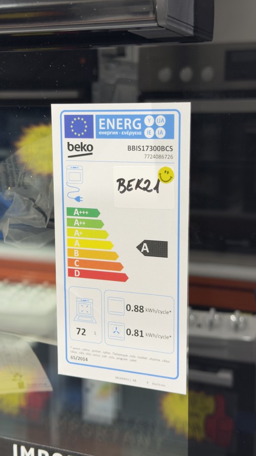 Beko 72 L, BBIS17300BCS – Cuptor electric încorporabil Clasa A, SteamAdd, AeroPerfect, 12 funcții, șină telescopică, import Germania 🇩🇪