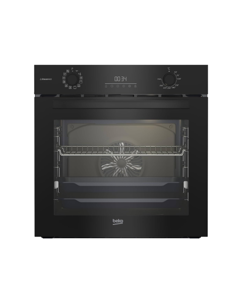 Beko 72 L, BBIS17300BCS – Cuptor electric încorporabil Clasa A, SteamAdd, AeroPerfect, 12 funcții, șină telescopică, import Germania 🇩🇪