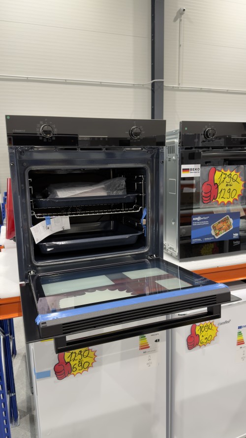 Beko 72 L, BBIS17300BCS – Cuptor electric încorporabil Clasa A, SteamAdd, AeroPerfect, 12 funcții, șină telescopică, import Germania 🇩🇪