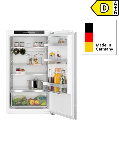 Siemens 165 L, KI31RADD1 – Frigider încorporabil iQ500, Clasa D, autoAirflow, hyperFresh, import Germania 🇩🇪