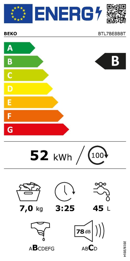 Beko 7 KG, BTL7BE8BBT – Mașină de spălat rufe verticala Clasa B, 1200 rpm, ProSmart Inverter, import Germania 🇩🇪