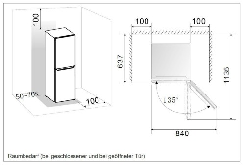 Hanseatic 175L, HKGK14349CW – Combină frigorifică Clasa C, silențioasă 39 dB, import Germania 🇩🇪