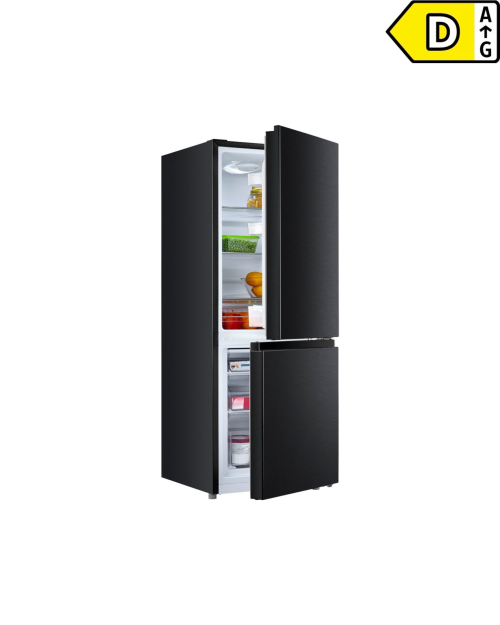 Hanseatic 175L, HKGK14349DBI – Combină frigorifică Clasa D, Black Inox, FreshZone, import Germania 🇩🇪
