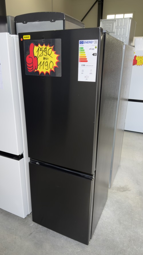 Hanseatic 175L, HKGK14349DBI – Combină frigorifică Clasa D, Black Inox, FreshZone, import Germania 🇩🇪