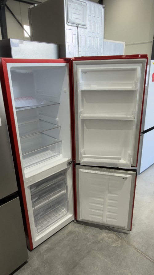 Hanseatic 175 L, HKGK14349DR – Combină frigorifică Clasa D, roșie, import Germania 🇩🇪