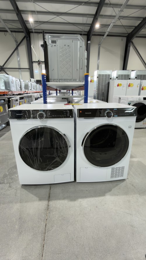 Set Hanseatic 8 kg, HWMK814A1 + HWTK8A3GT – Mașină de spălat Clasa A + Uscător cu pompă de căldură, clasa C, import Germania 🇩🇪