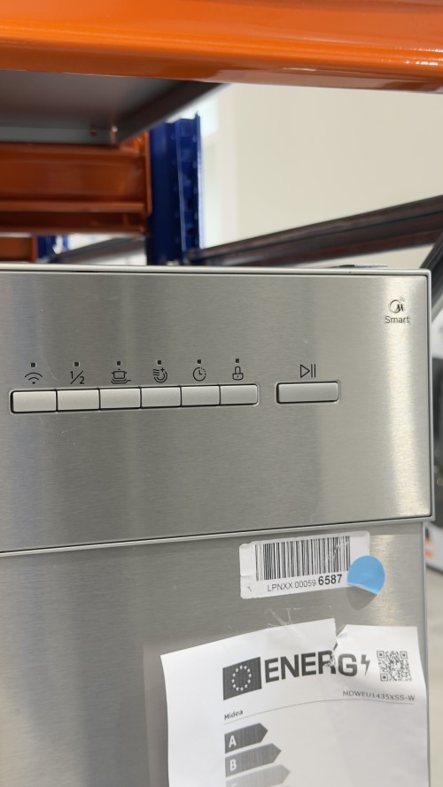 Midea 14 Seturi, MDWEU1435XSS-W WiFi, Clasa E – Mașină de spălat vase semi-încorporabilă, inox, import Germania 🇩🇪
