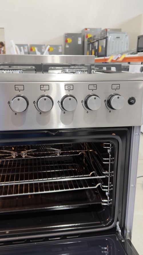 VOV 110L, VCF9060EF-26-HI – Aragaz 90 cm, 5 arzătoare gaz + cuptor electric ventilat dublu, rotisor, Clasa B, inox, import Slovacia 🇸🇰
