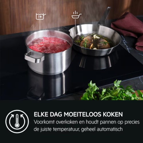 AEG 80 cm, NIG84B30IB – Plită cu inducție SenseBoil®, SenseFry®, Bridge, Hob²Hood®, import Franța 🇫🇷
