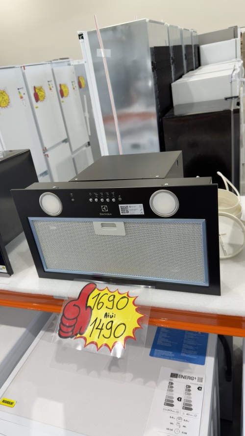 Electrolux 54 cm, CFG516R 600 m³/h – Hotă încorporabilă Hob²Hood, Clasa C, negru, import Franța 🇫🇷
