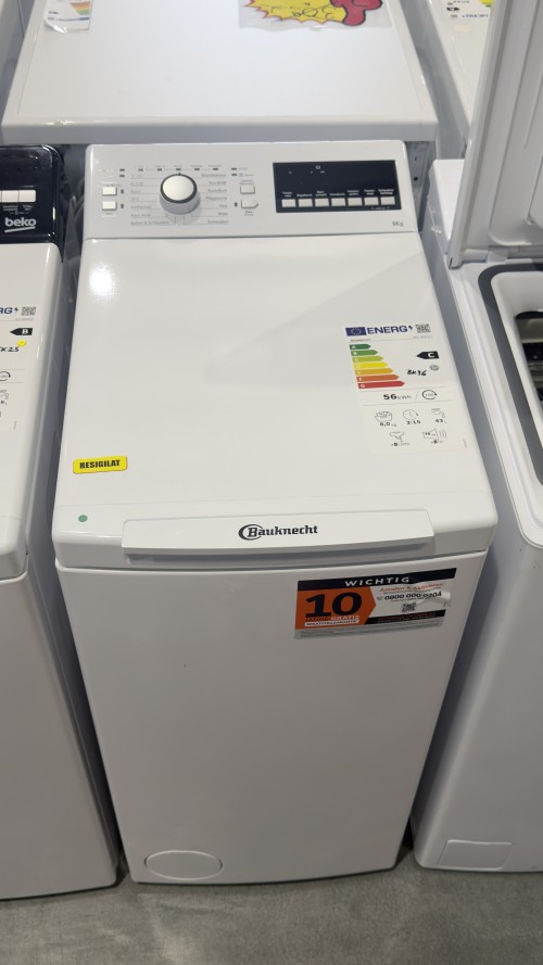 Bauknecht 6 KG, WTL56313C – Mașină de spălat rufe Slim, încărcare verticală, 1200 rpm, Clasa C, import Germania 🇩🇪