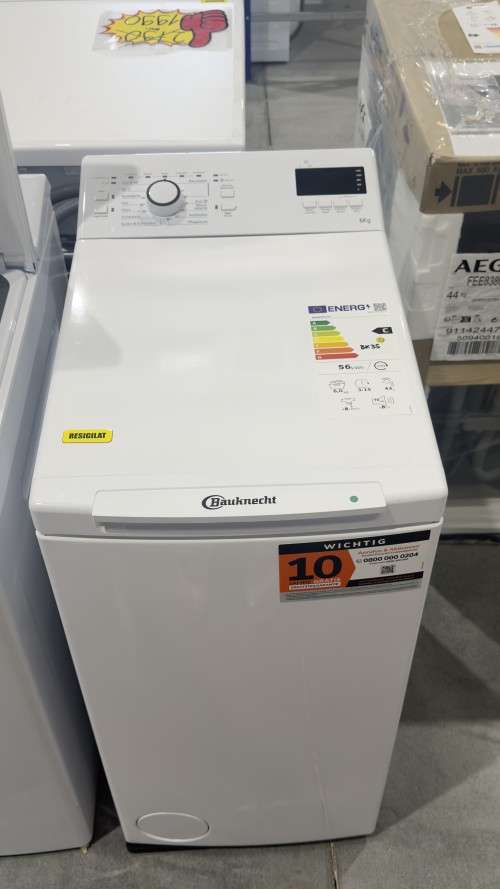 Bauknecht 6 KG, WAT DR 23 C – Mașină de spălat rufe Slim, încărcare verticală, 1200 rpm, Clasa C, FreshFinish, import Germania 🇩🇪