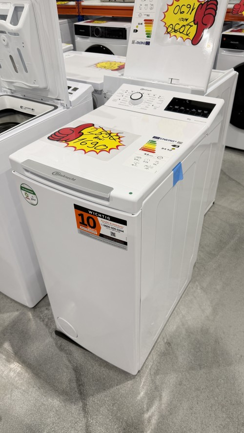 Bauknecht 6 kg, WMT Eco Star 626 A – Mașină de spălat rufe verticală Top Loading Clasa A, Inverter Motor, FreshFinish, import Germania 🇩🇪