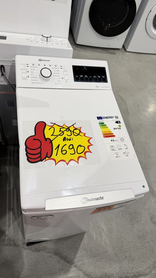 Bauknecht 6 kg, WMT Eco Star 626 A – Mașină de spălat rufe verticală Top Loading Clasa A, Inverter Motor, FreshFinish, import Germania 🇩🇪