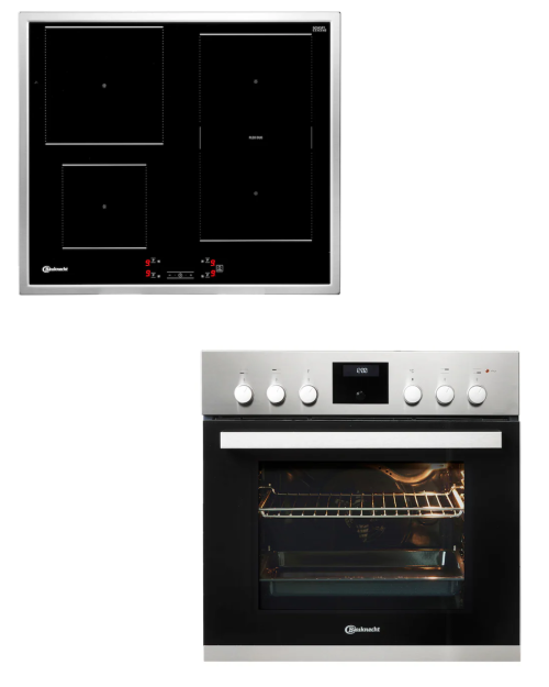 Set Bauknecht HIS3 EI8V2 IN + BU 1760C FT – Cuptor încorporabil 65L + Plită cu inducție Flexi Duo 7,2 kW, Clasa A+, import Germania 🇩🇪