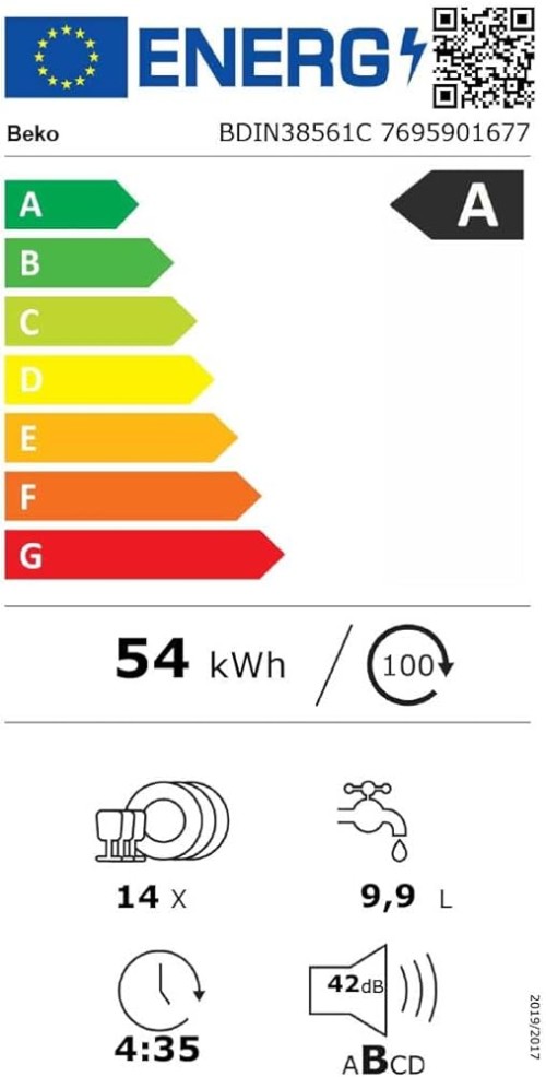 Beko 14 seturi, BDIN38561C – Mașină de spălat vase încorporabilă Clasa A, CornerIntense, SelfDry, import Germania 🇩🇪