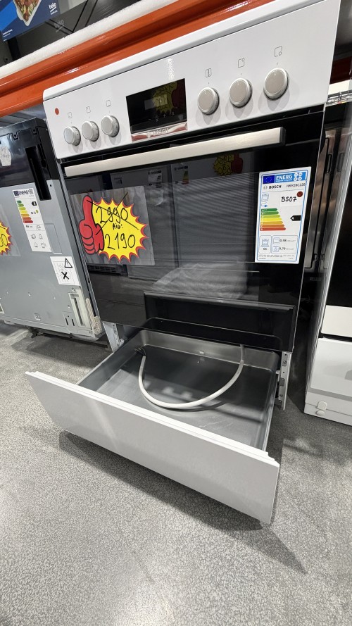 Bosch 66L, HKR39C220 – Aragaz electric cu plită vitroceramică Clasa A, 3D HotAir, EcoClean, import Germania 🇩🇪