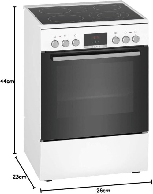 Bosch 66L, HKR39C220 – Aragaz electric cu plită vitroceramică Clasa A, 3D HotAir, EcoClean, import Germania 🇩🇪