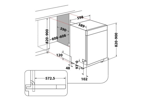 Privileg 14 seturi, P0U ECO D541 S – Mașină de spălat vase incorporabila sub blat Clasa C, inox, Auto Door, Push&Go, import Germania 🇩🇪