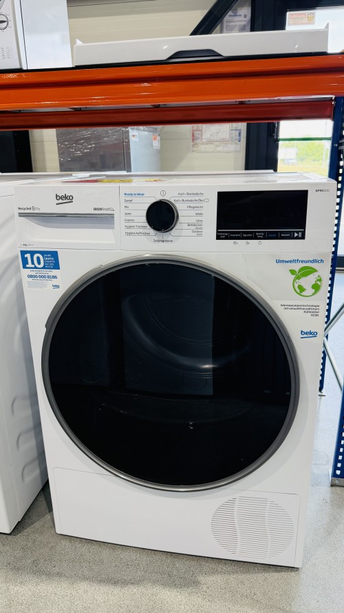 Beko 8 KG, B5T4824IF – Uscător de rufe cu pompă de căldură Clasa C, IronFinish, Steam, import Germania 🇩🇪