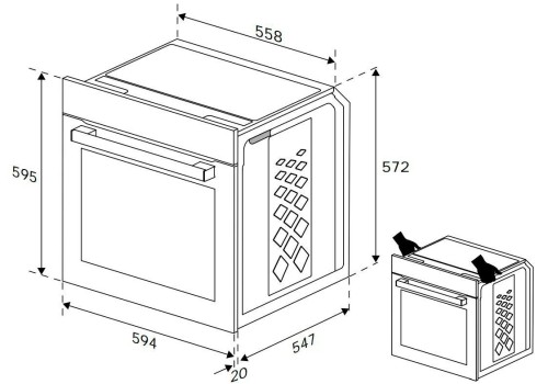 Beko 72 L, BBSM12320X (7768287814) – Cuptor încorporabil Clasa A, AeroPerfect, curățare hidrolitică, import Germania 🇩🇪