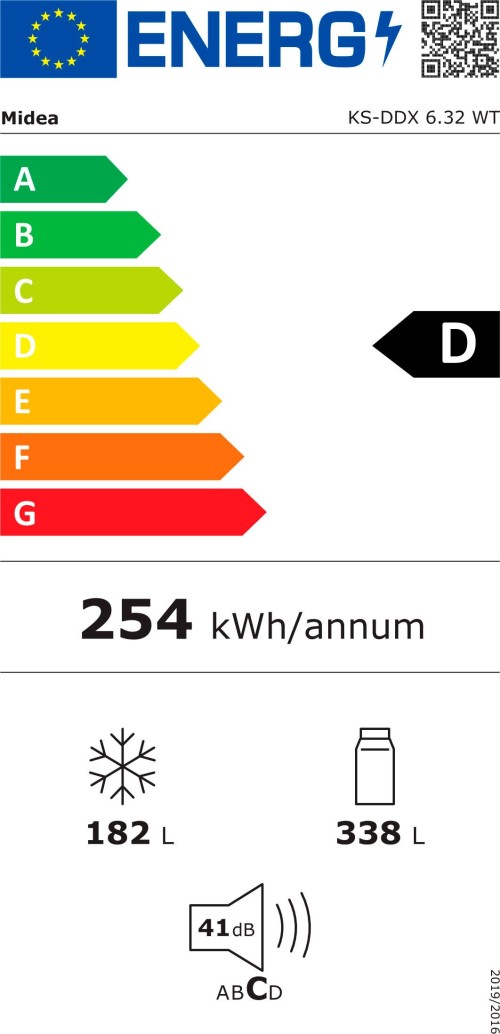 Midea 520L, KS-DDX 6.32 WT – Side by Side Clasa D, No Frost, dozator apă și gheață fără racord la rețea , import Germania 🇩🇪
