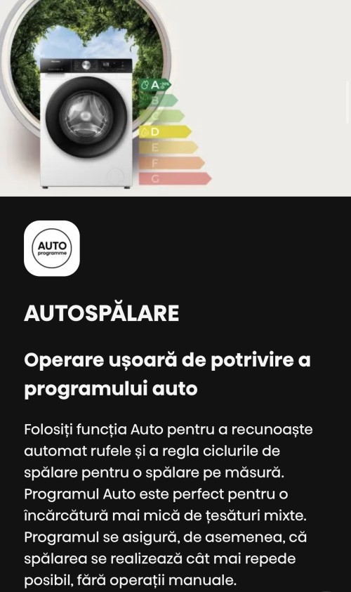 Hisense 8/5 kg, WD3S8043BW3 – Mașină de spălat rufe cu uscător Clasa A/D, Steam, Wi-Fi ConnectLife, import Germania 🇩🇪