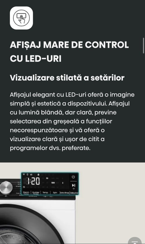 Hisense 8/5 kg, WD3S8043BW3 – Mașină de spălat rufe cu uscător Clasa A/D, Steam, Wi-Fi ConnectLife, import Germania 🇩🇪