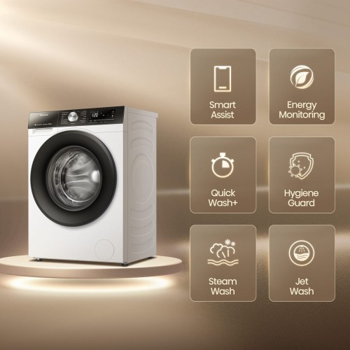 Hisense 8/5 kg, WD3S8043BW3 – Mașină de spălat rufe cu uscător Clasa A/D, Steam, Wi-Fi ConnectLife, import Germania 🇩🇪